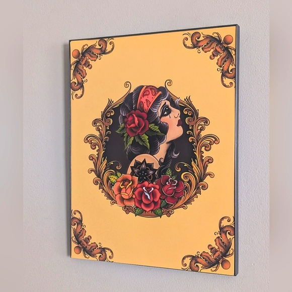 Beautiful Set Rare Custom  Burlesque Lady Art Wall Art FRAMED - Picture 4 of 5